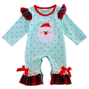 Santa Applique Ruffle Romper